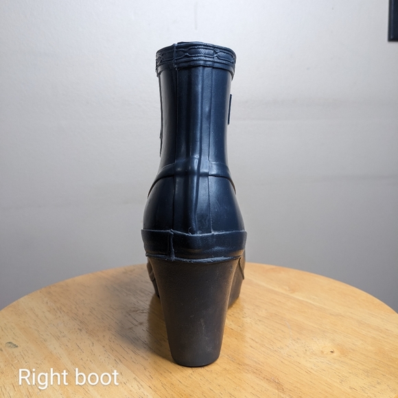 ✨20%off✨Hunter women's Rain Boots Wedge Aston Gloss Blue size 7 outdoor rain - Picture 5 of 15